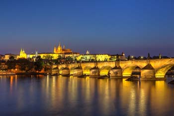 <b>Czech Republic, Prague</b>, Charles bridge over the Vlata river
