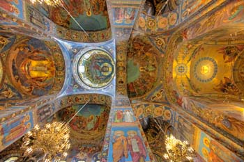 <b>Russia, Saint Petersburg</b>, Paintings in the Church of the Resurrection