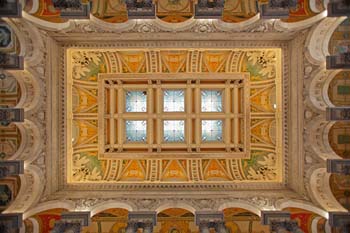 <b>USA, Washington DC</b>, Ceiling of the library of congress