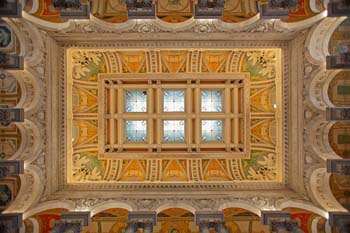 <b>USA, Washington DC</b>, Ceiling of the library of congress