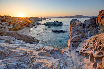 <b>Greece, Paros</b>, Kolymbithres Beach at sunrise