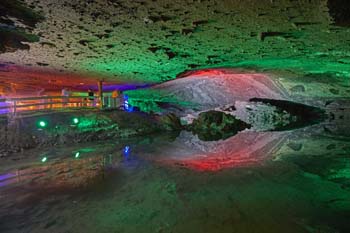 Light show at the Hallstatt salt mine