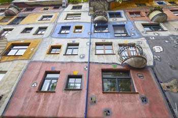 The incredible and colorful Hundertwasserhaus in Vienna