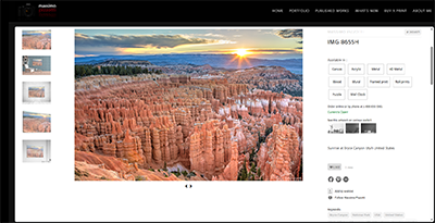 I’m excited to introduce a new feature on the site: you can now purchase fine art prints of selected photographs directly online. Thanks to the integration with Pictorem, each image is available in a range of high-quality formats and materials, carefully crafted to bring the beauty of these moments into your space. Simply open a photo and click on <B>Print</B> to explore the available options and order your print or click on <B>Buy a Print</B> on the navigation bar.